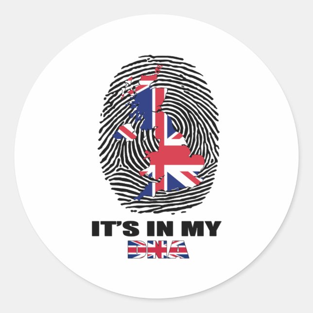 It's In My DNA UK Patriotic United Kingdom British Classic Round Sticker (Front)