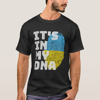 It's In My DNA Ukraine Flag Fingerprint T-Shirt