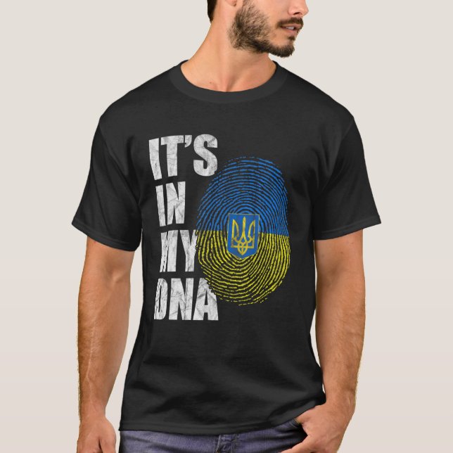 It's In My DNA Ukrainian Gifts Vyshyvanka Kozak Uk T-Shirt (Front)