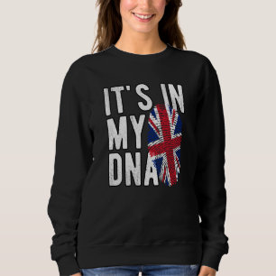 It's In My DNA Union Jack Fingerprint British Isle Sweatshirt