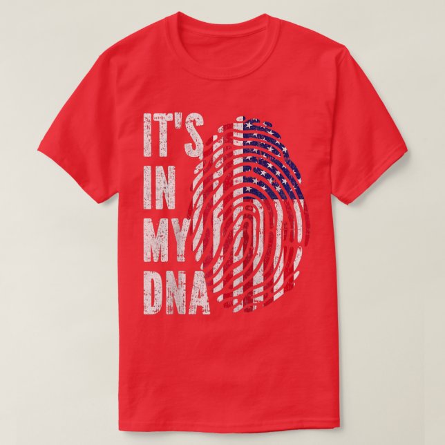 IT'S IN MY DNA United States Flag American Raglan  T-Shirt (Design Front)