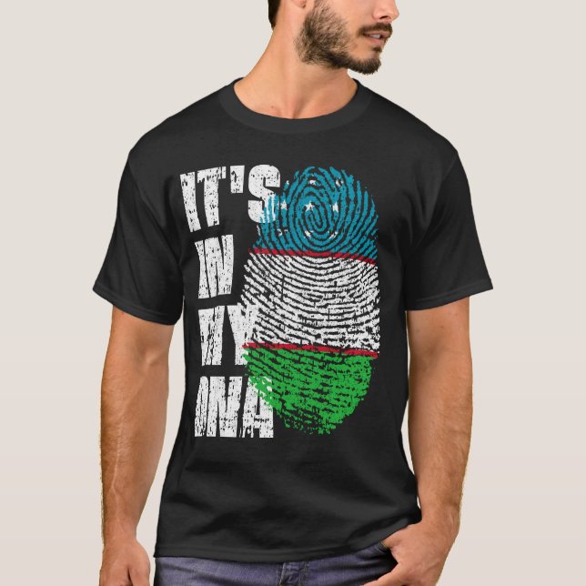 IT'S IN MY DNA Uzbekistan Flag Boy Girl Gift T-Shirt (Front)