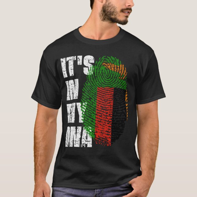 IT'S IN MY DNA Zambia Flag Boy Girl Gift T-Shirt (Front)