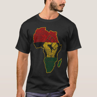 It's Is In My DNA BHM Africa Map Fingerprint Afro  T-Shirt