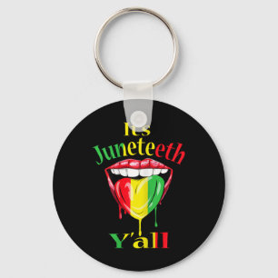 Its Juneteenth Yall Cool Lips Melanin Pride Africa Key Ring