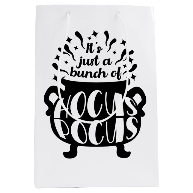 It's Just A Bunch Of Hocus Pocus Halloween Gift Medium Gift Bag (Front)