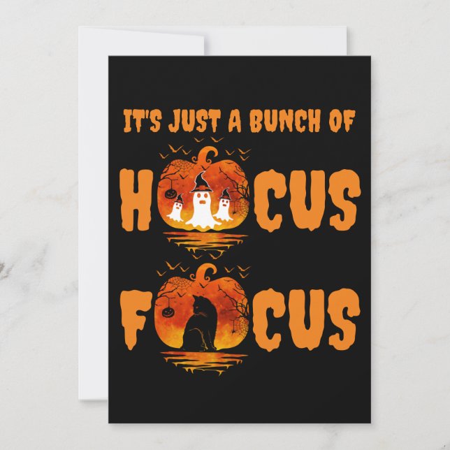 It's Just a Bunch of Hocus Pocus Pumpkin Halloween Invitation (Front)