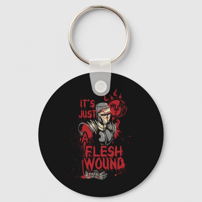 It's Just A Flesh Wound Funny Halloween  Key Ring (Front)