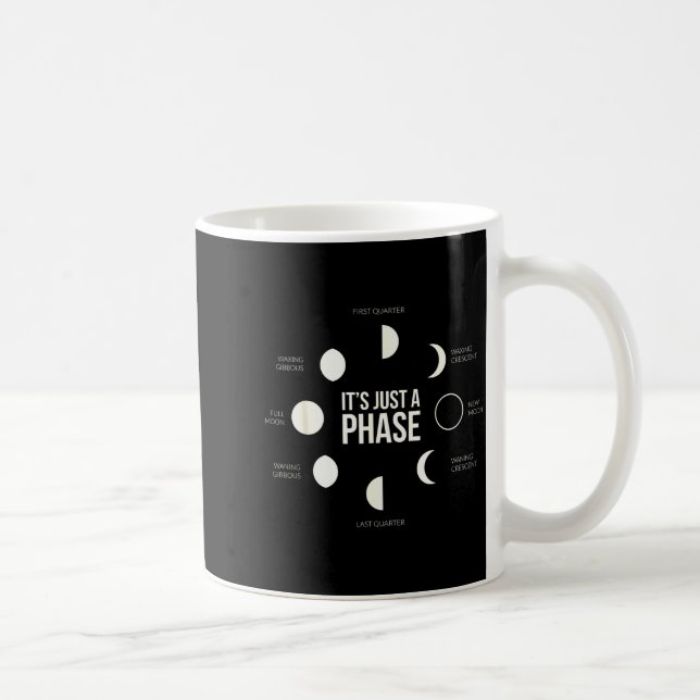 It's Just A Phase Lunar Phases New Moon Earth Hemi Coffee Mug (Right)
