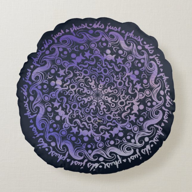It's just a phase moon phases moonchild            round cushion (Front)