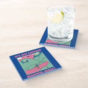 It's Just Another Beautiful Sunday Glass Coaster