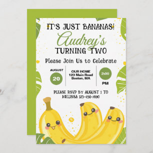 It's Just Bananas Any Age Birthday Party Invitation