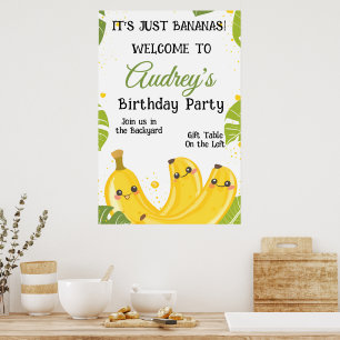 It's Just Bananas Any Age Birthday Party Poster