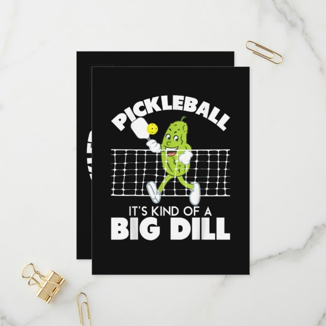 It's Kind of A Big Dill - Funny Pickleball Paddle Invitation Postcard (Front/Back In Situ)