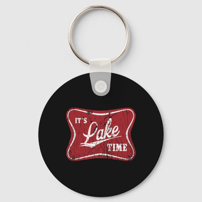 It's Lake Time Funny Fishing  Key Ring (Front)