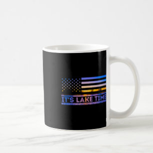 It's Lake Time Sunset American Flag Summer Vacatio Coffee Mug