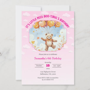 It's Little Miss Boo-tiful's Birthday Pink Girls Invitation