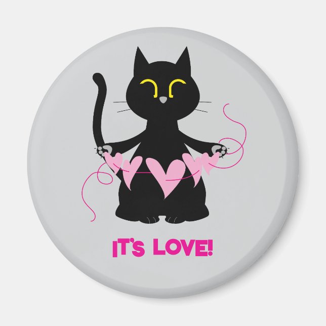IT'S LOVE! cat lover magnet (Front)