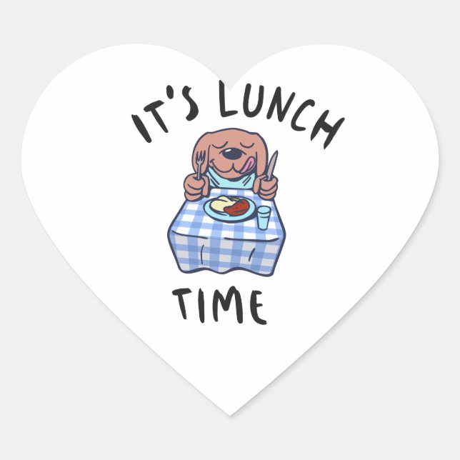 It's Lunch Time Heart Sticker (Front)