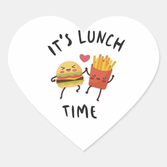 It's Lunch Time Heart Sticker (Front)