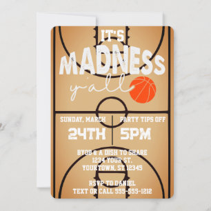 It's Madness Y'all Basketball Watch Party Invitation