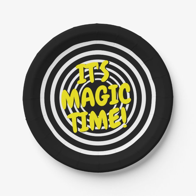 It's magic time funny hypnotic Birthday party Paper Plate (Front)