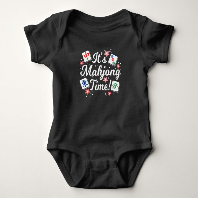It's Mahjong Time For All Mahjong Queens & PLayers Baby Bodysuit (Front)