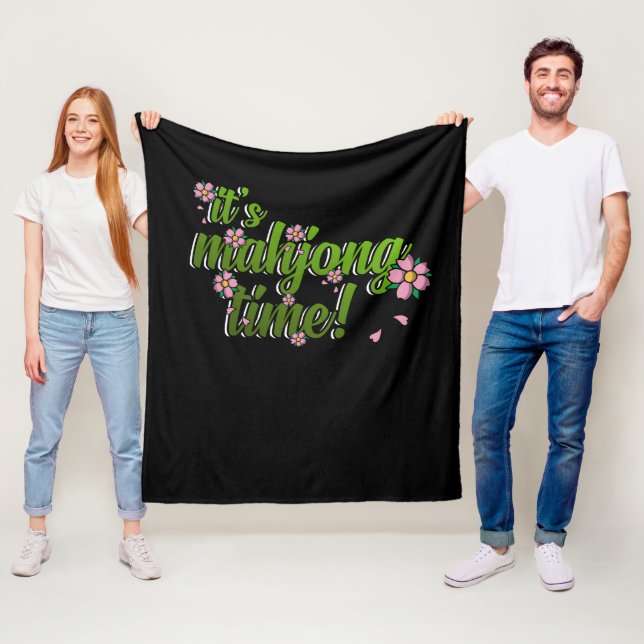 It's Mahjong Time Game Mahjong Player Games Fleece Blanket (In Situ)