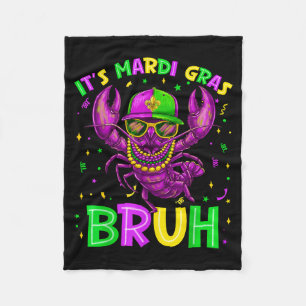 Its Mardi Gras Bruh 67 Six Seven Crawfish Beads Ma Fleece Blanket