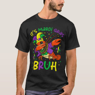 Its Mardi Gras Bruh Crayfish Dab Jester Beads Boys T-Shirt