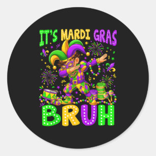 Its Mardi Gras Bruh Dabbing Boy New Orleans Trip M Classic Round Sticker
