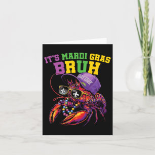 It's Mardi Gras Bruh Dabbing Crawfish Carnival Kid Card