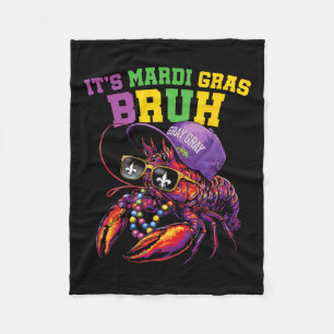 It's Mardi Gras Bruh Dabbing Crawfish Carnival Kid Fleece Blanket
