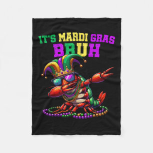 It's Mardi Gras Bruh Dabbing Crawfish Carnival Kid Fleece Blanket