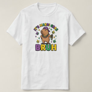 It's Mardi Gras Bruh Funny Cool Capybara Party T-Shirt