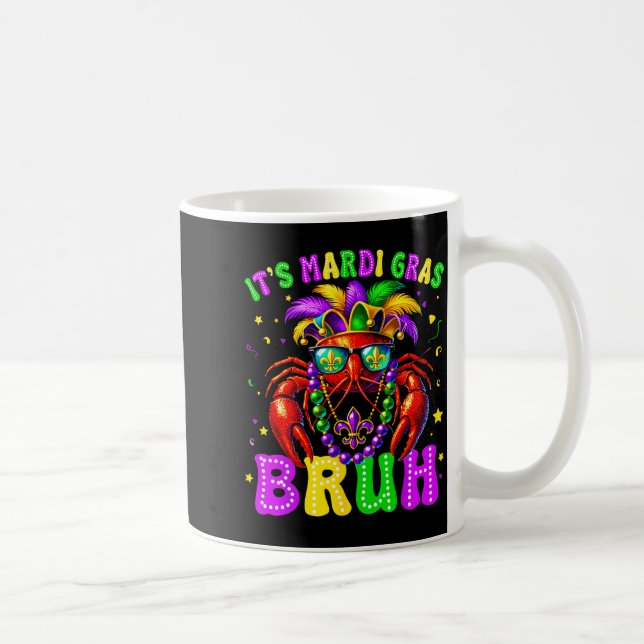 Its Mardi Gras Bruh Funny Crawfish Outfit Boys Gir Coffee Mug (Right)