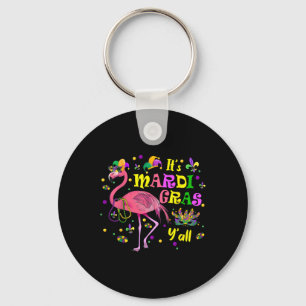 Its Mardi Gras Y'all Flamingo Costume Girls Women Key Ring