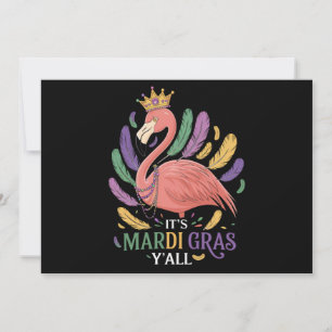Its Mardi Gras Y'all Flamingo Costume Invitation