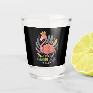 Its Mardi Gras Y'all Flamingo Costume  Shot Glass
