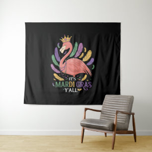 Its Mardi Gras Y'all Flamingo Costume Tapestry