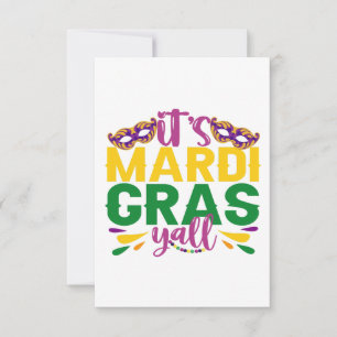 It's Mardi Gras Y'all Funny Carnival Party Gift  Thank You Card