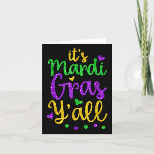 Its Mardi Gras Yall Mardi Gras Party Mask Costume Card