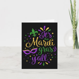 Its Mardi Gras Yall Mardi Gras Party Mask Costume Card