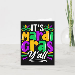 Its Mardi Gras Yall Mardi Gras Party Mask Costume Card