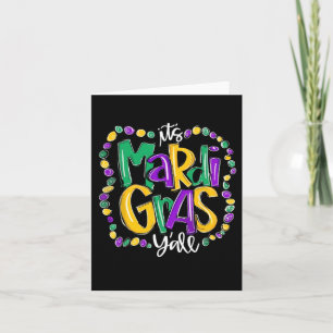 Its Mardi Gras Yall Mardi Gras Party Mask Costume Card