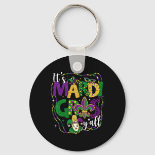 It's Mardi Gras Yall Mardi Gras Party Mask Costume Key Ring