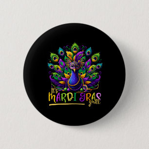 Its Mardi Gras Y'all Pea Costume Kids Women Mardi 6 Cm Round Badge