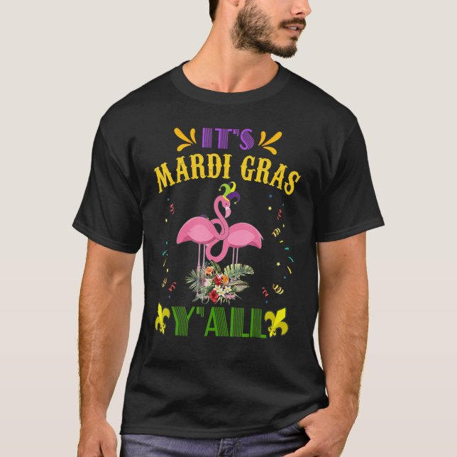 Its Mardi Gras Yall Tshirt Mardi Gras Party Mask C (Front)