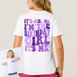 Its Me Hi Im the Birthday Girl Its Me Personalised T-Shirt<br><div class="desc">Step into the spotlight with the "It's Me, Hi! I'm the Birthday Girl" Personalised T-Shirt, specially designed for the young birthday queen in a delightful shade of purple lilac lavender. This shirt isn't just an outfit; it's a celebration of birthday royalty. With its trendy and cool design, this shirt captures...</div>