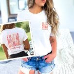Its Me Hi Im the Maid Of Honour Its Me Personalise T-Shirt<br><div class="desc">The "It's Me, Hi I'm the Maid of Honour, It's Me" Personalised T-Shirt is more than just a shirt – it's a unique and trendy gift for the Maid of Honour. In a delightful peach coral pink, this cool bachelorette party custom shirt stands out with its front and back print...</div>
